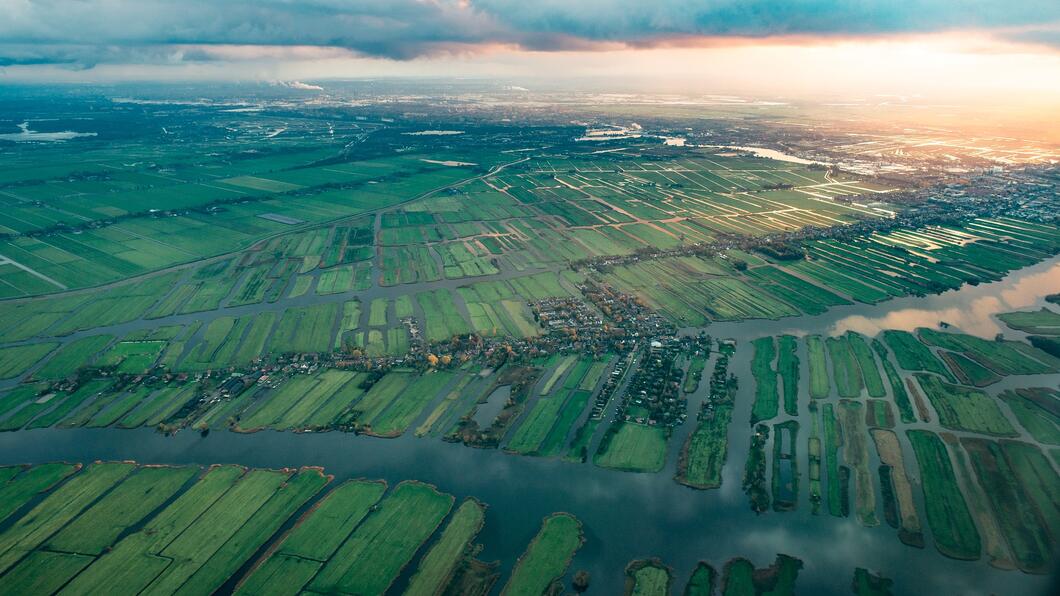 Luchtfoto van Nederlandse akkers